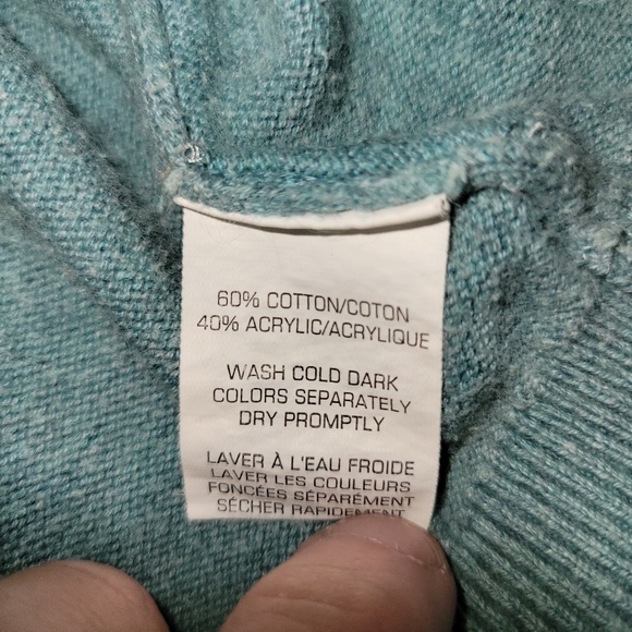 Teal sweater v-neck - Picture 4 of 4